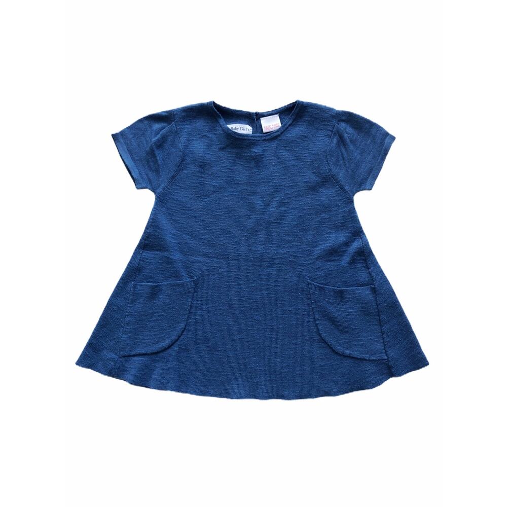 Zara Knit Sweater Pocket Swing Top Size 12-18m